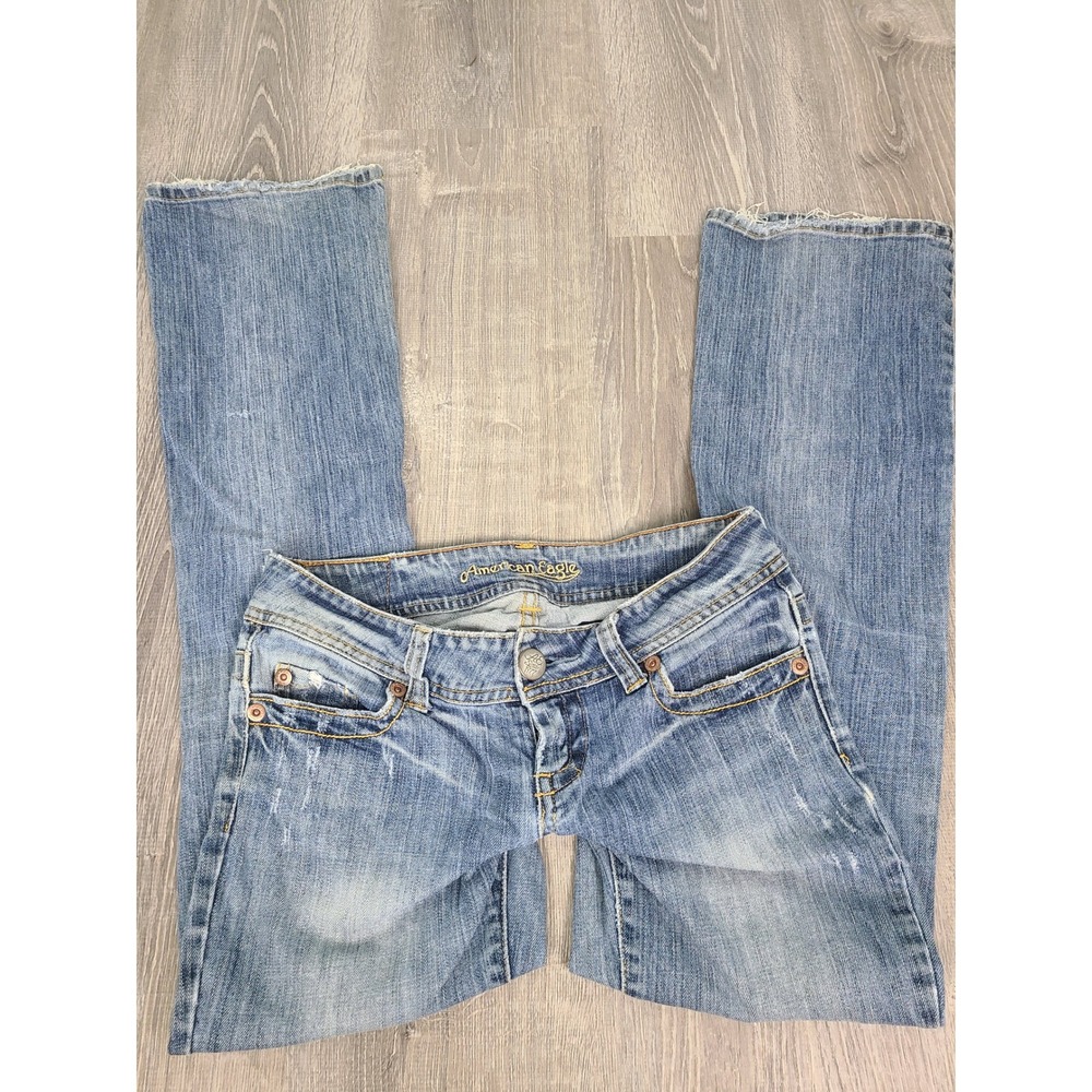 Y2K American Eagle Outfitters 4 Artist Blue Jeans Low Rise Bootcut It Girl Indie